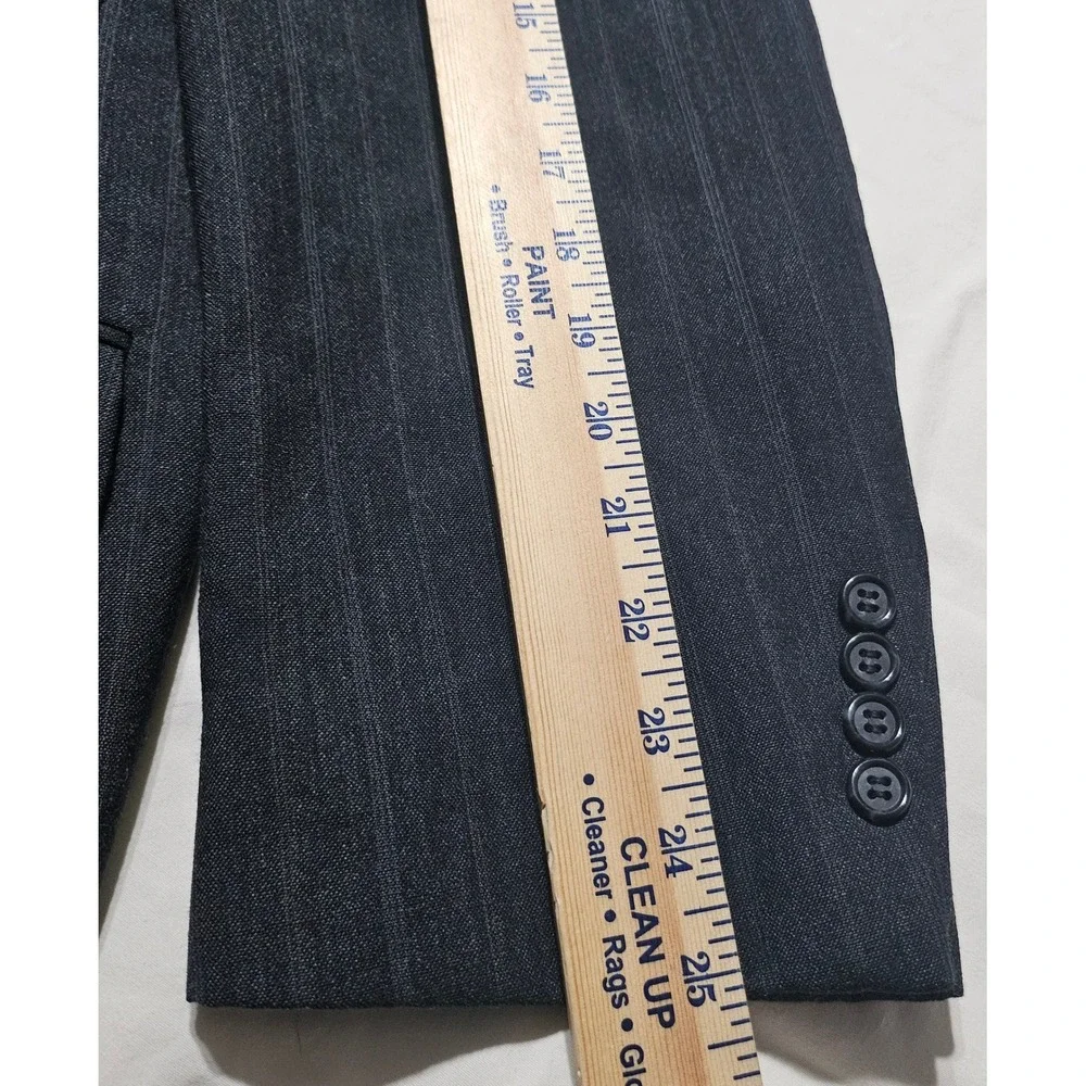 Vtg Palm Beach Mens 48R Wool Gray Pinstripe Suit Jacket Blazer UNITE Made in USA